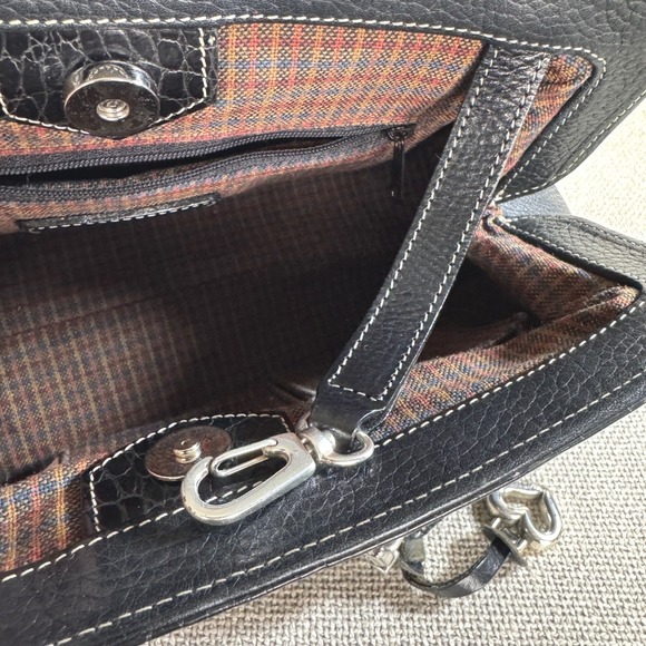 Vintage Brighton Black Leather Shoulder Bag Y2K Heart Charm - Picture 12 of 16